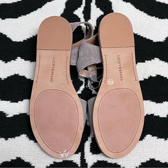 Lucky Brand Feray Titanium Flat Sandals Size 8 - Picture 13 of 16
